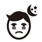 寝不足 寝不足 寝不足,眠れない,不眠,顔,人,人物,男性,月,星,目の下にクマのシルエット素材