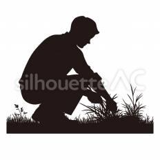 庭の草むしり 庭,草むしり,草のシルエット素材