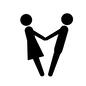 手をつなぐ 手をつなぐ カップル,恋人,仲良し,夫婦,人物,人,男女,男,女,手をつなぐのシルエット素材