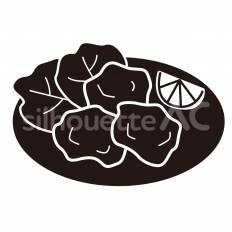 からあげ からあげ,揚げ物,皿のシルエット素材