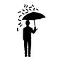 お金の雨 お金の雨 現金,お金の雨,金の雨,降る,傘,かさ,帽子,人物,人,男性のシルエット素材