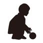 ボール遊び ボール遊び ボール遊び,ボール,球,玉,子供,しゃがむ,座る,拾う,取る,人物のシルエット素材