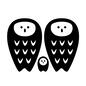 フクロウ フクロウ フクロウ,ふくろう,梟,3匹,親子,家族,鳥,生き物,かわいい,キャラクタのシルエット素材