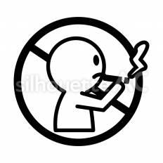 喫煙禁止 喫煙,タバコ,煙のシルエット素材