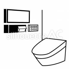 トイレ内サイネージ トイレ,サイネージ,画面のシルエット素材