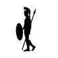 人物 盾,槍,門番,戦士,人物,古代,ギリシャ,星,伝説,神話のシルエット素材
