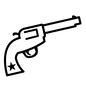 拳銃 拳銃,ピストル,銃,一丁,武器,星マーク,横向き,側面,西部劇,ウェスタンのシルエット素材