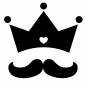 王冠とヒゲ 王冠,八字髭,父の日,王様,キング,髭,ひげ,ヒゲ,ハートマーク,マークのシルエット素材