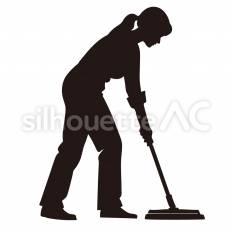 フローリングワイパーをかける フローリング,ワイパー,床のシルエット素材