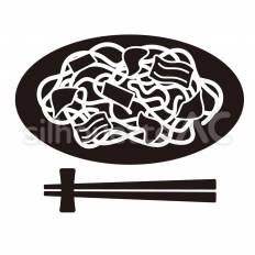 焼きそば 焼きそば,麺,具材のシルエット素材