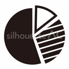 基本　円グラフ 円グラフ,グラフ,統計のシルエット素材
