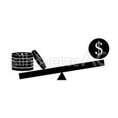 外貨 シーソー,天秤,重さのシルエット素材