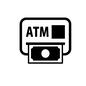 ATM ATM ATM,金融機関,銀行,お金,紙幣,お札,振り込み,入金,出金,預入のシルエット素材
