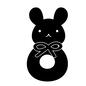 がらがら がらがら 赤ちゃん用品,ベビー用品,がらがら,ウサギ,うさぎ,輪,輪っか,にぎにぎ,リボン,動物のシルエット素材