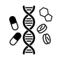 薬とDNA 薬とDNA 薬,dna,飲み薬,カプセル,錠剤,薬品,薬剤,研究,タブレット,サプリのシルエット素材