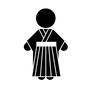 袴 着物,和服,袴,衣装,和装,人物,人,ピクトグラム,全身,正面のシルエット素材