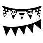 ガーランド 三角旗,水玉,ストライプ,ドクロマーク,ハロウィンパーティー,ハロウィン,ガーランド,飾り,装飾,パーティーグッズのシルエット素材