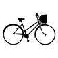 自転車 自転車 乗り物,走行,サイクリング,ママチャリ,チャリ,二輪車,チャリンコ,自転車,カゴ付き自転車のシルエット素材