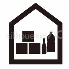 備蓄庫 家,箱,容器のシルエット素材