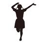 踊る 踊る,ダンス,お下げ髪,正面,女の子,ユニーク,おもしろい,おもしろポーズ,ポーズ,人のシルエット素材