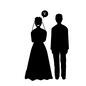 結婚詐欺 結婚詐欺 結婚式,ウェディング,結婚,詐欺,結婚詐欺,騙す,男女,カップル,夫婦,お金のシルエット素材