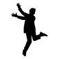 踊る 踊る 踊る,ダンス,ジャンプ,跳ねる,男性,ミュージカル,びっくり,驚く,男の人,足を曲げるのシルエット素材