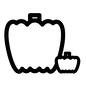 かぼちゃ 2個,2つ,セット,大小,かぼちゃ,カボチャ,南瓜,パンプキン,ハロウィン,やさいのシルエット素材
