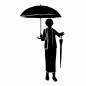 傘を差し他の傘を持つ女性 女性,傘,差す,持つ,雨具,レイングッズ,正面,人物,1人,全身のシルエット素材