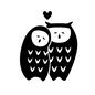 フクロウ フクロウ フクロウ,ふくろう,梟,2匹,鳥,生き物,かわいい,キャラクター,アニメ,アニメーションのシルエット素材