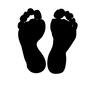 足跡 足跡 素足,足あと,足型,足跡,裸足,はだし,足裏,足,跡,両足のシルエット素材