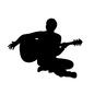 ギターリスト ギタリスト,歌手,演奏,ミュージシャン,ギター,弾く,座る,人物,男性,全身のシルエット素材