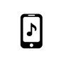 スマートフォン スマートフォン ミュージック,音符,音楽,スマホ,スマートフォン,携帯,モバイル,電話,携帯電話,タブレットのシルエット素材