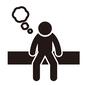 眠い ピクトグラム,眠い,睡魔,座る,人,人物,吹き出し,寝そう,眠る,寝るのシルエット素材