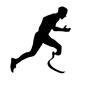 走る 走る スポーツ義足,片足欠損,ひざ下,走る,ランニング,義足,陸上,陸上競技,人物,人のシルエット素材