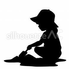 砂遊び 砂,砂場,遊ぶのシルエット素材