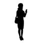 スマホを見る女性 スマホを見る女性 人物,女性,女,女の人,女の子,女子,スカート,ワンピース,立ち姿,全身のシルエット素材