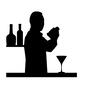 バーテンダー バーテンダー バーテンダー,カクテル,シェイク,ボトル,人,人物,アルコール,飲物,お酒,カウンターのシルエット素材