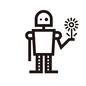 園庭ロボット 園庭ロボット 園庭ロボット,ロボット,ロボット兵,全身,立つ,正面,花,ラピュタ,ジブリ,線のシルエット素材
