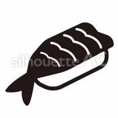 海老寿司 海老,寿司,酢飯のシルエット素材