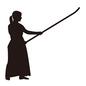 なぎなた なぎなた なぎなた,長刀,女性,全身,横向き,構え,ポーズ,武道,アスリート,運動のシルエット素材