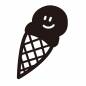 笑顔の黒いアイス 笑顔の黒いアイス アイス,笑顔,にっこり,コーンアイス,食べ物,スイーツ,韓国風,飲食店,表情,顔のシルエット素材