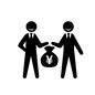 賄賂 賄賂 2人,渡す,人物,人,ピクトグラム,ポーズ,お金,金,賄賂,円のシルエット素材