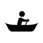 ボート アウトドア,ボート,船,手漕ぎボート,カヤック,漕ぐ,ピクトグラム,人物,横向きのシルエット素材