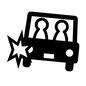 事故 事故,ぶつける,人,人物,ピクトグラム,2人,運転席,助手席,並ぶ,座るのシルエット素材