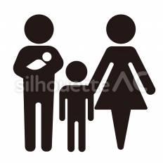 乳幼児居住スペース 大人,子供,家族のシルエット素材