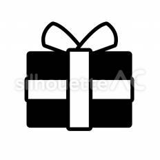 プレゼント プレゼント,リボン,箱のシルエット素材