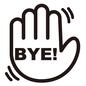 BYE BYE BYE,BYE!,手,挨拶,手を振る,片手,手のひら,セリフ,バイバイ,感情表現のシルエット素材
