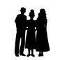 並んで立つ家族 人,人物,家族,並ぶ,立つ,3人家族,核家族,女の子,夫婦,家族写真のシルエット素材