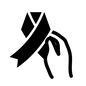 癌キャンペーン 持つ,片手,リボン運動,リボン,癌キャンペーン,シンボルリボン,啓発,キャンペーン,ガン疾患啓発,巻くのシルエット素材