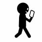 歩きスマホ 歩き,スマホ,画面,利用,端末,長袖,歩行,移動,操作,人物のシルエット素材